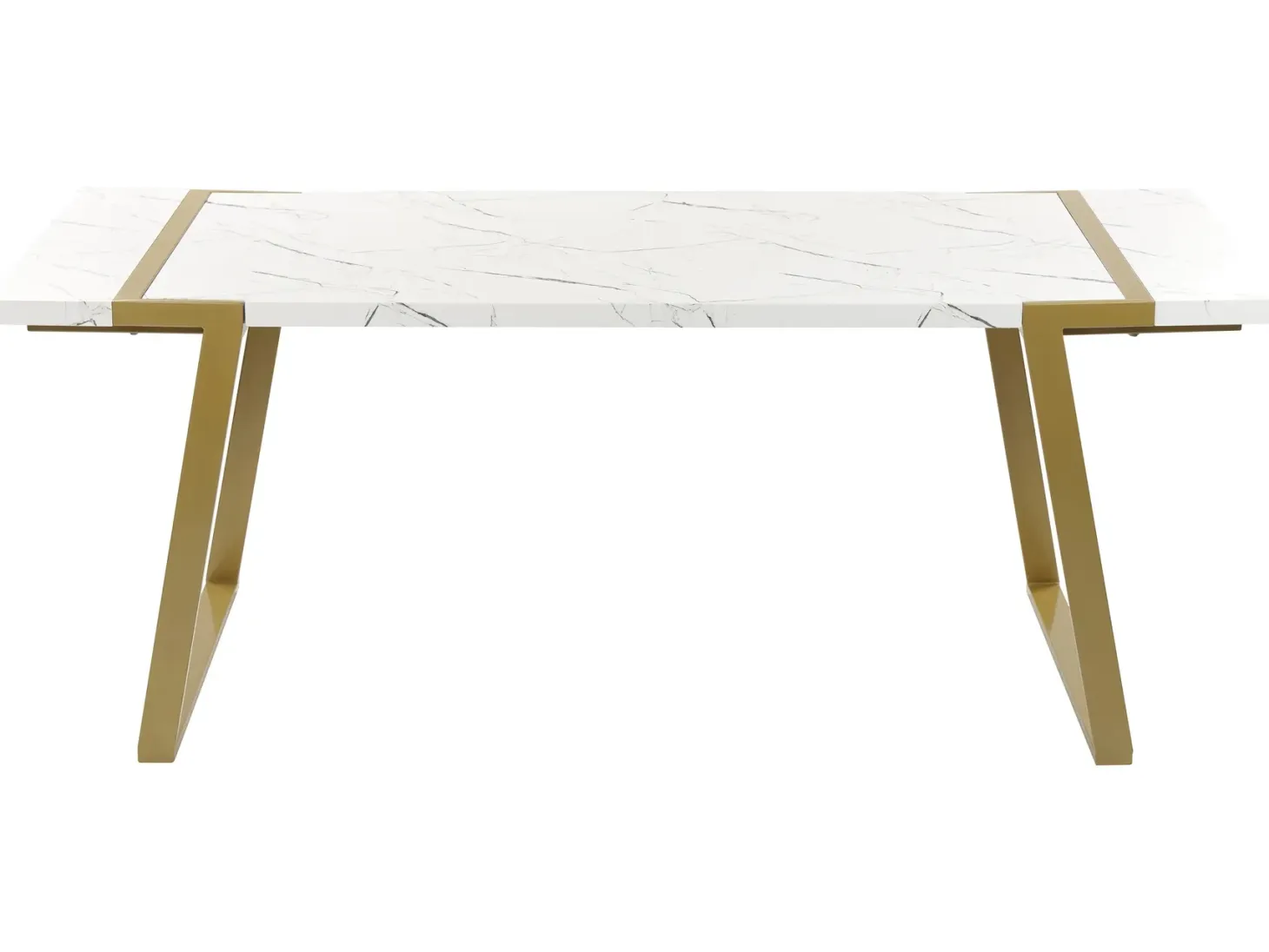 Spisebord MARTYNIKA Hvid marmor 200 cm 90 cm