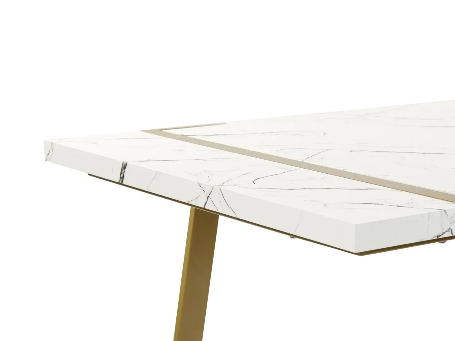 Spisebord MARTYNIKA Hvid marmor 200 cm 90 cm