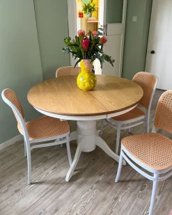 Spisebord med udtræk AKRON Lys ask 106/150 cm 106 cm Træ
