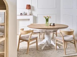 Spisebord med udtræk AKRON Lys ask 106/150 cm 106 cm Træ