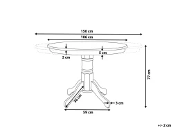 Spisebord med udtræk AKRON Lys ask 106/150 cm 106 cm Træ