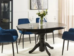 Spisebord med udtræk AKRON Sort 106/150 cm 106 cm