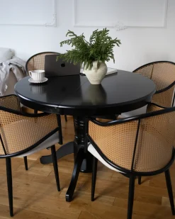Spisebord med udtræk AKRON Sort 106/150 cm 106 cm