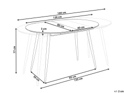 Spisebord med udtræk CLAVET Lysebrun 120/160 cm 80 cm