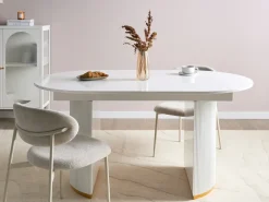 Spisebord med udtræk DULVERTON Hvid 160/200 cm 90 cm