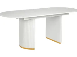 Spisebord med udtræk DULVERTON Hvid 160/200 cm 90 cm