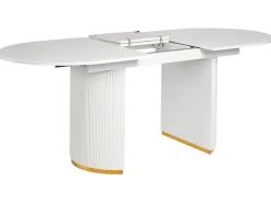 Spisebord med udtræk DULVERTON Hvid 160/200 cm 90 cm
