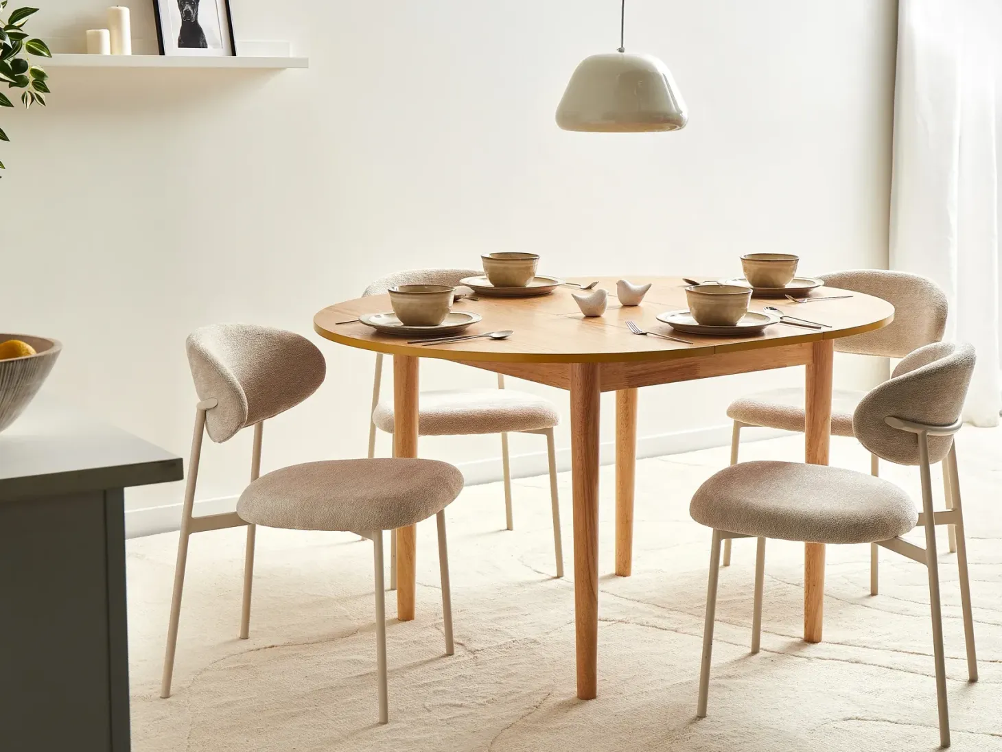 Spisebord med udtræk ECHO Lys eg 107/137 cm 107 cm