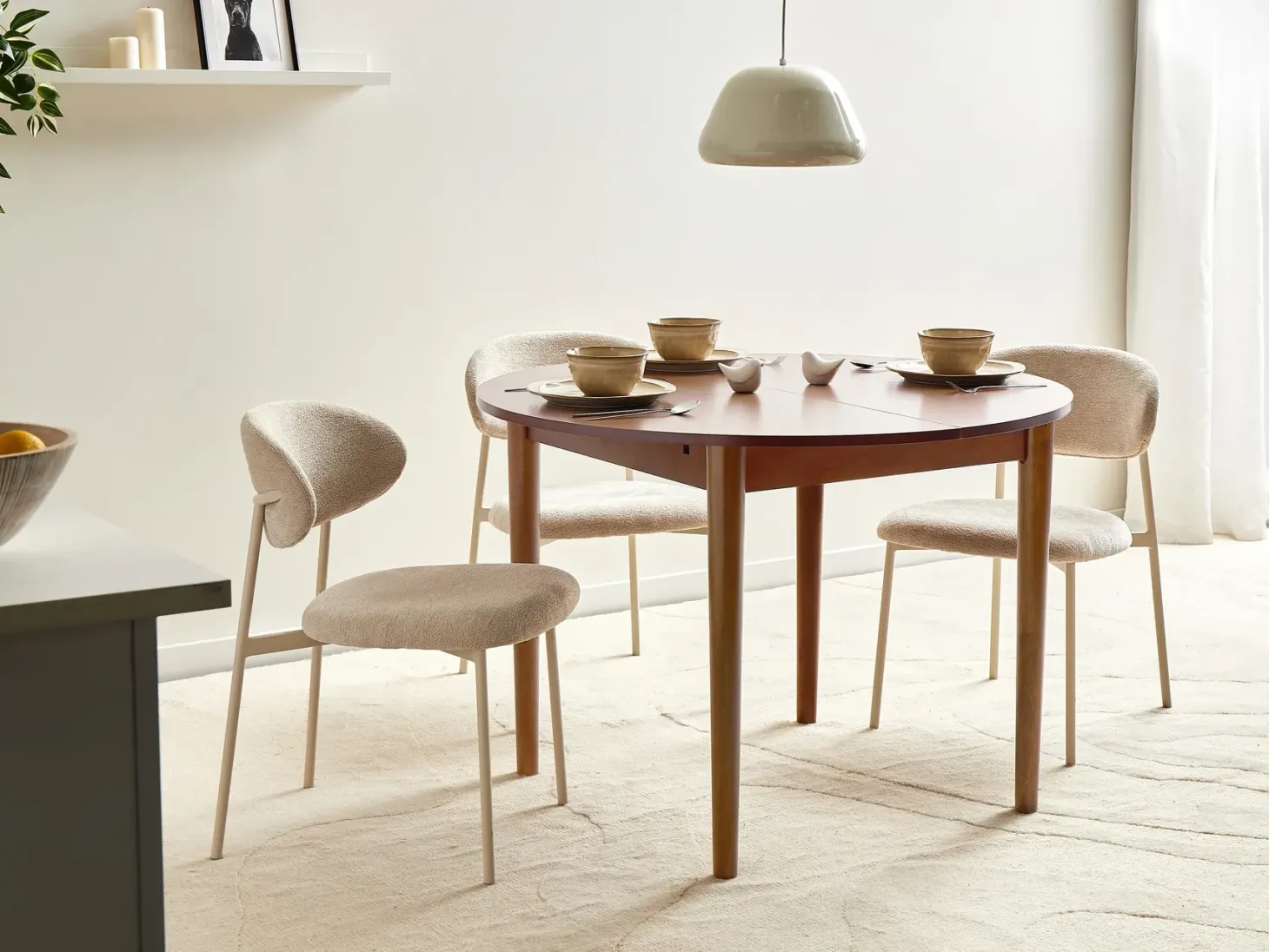 Spisebord med udtræk ECHO Mørk eg 107/137 cm 107 cm