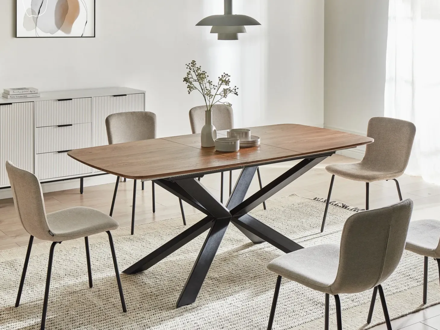 Spisebord med udtræk GAIRDNER Brun 140/180 cm 90 cm