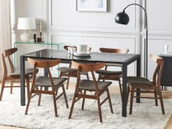 Spisebord med udtræk GRANADA Sort 120/160 cm 80 cm