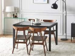 Spisebord med udtræk GRANADA Sort 120/160 cm 80 cm
