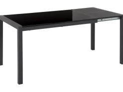 Spisebord med udtræk GRANADA Sort 120/160 cm 80 cm
