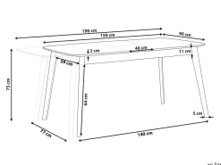 Spisebord med udtræk MADOX Lys eg 150/190 cm 90 cm