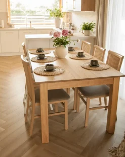 Spisebord med udtræk MADURA Lys ask 180/280 cm 100 cm