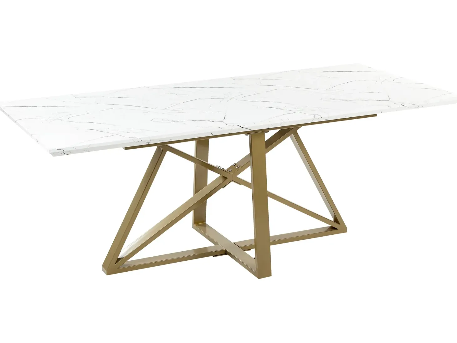 Spisebord med udtræk MAXIMUS Hvid marmor 160/200 cm 90 cm