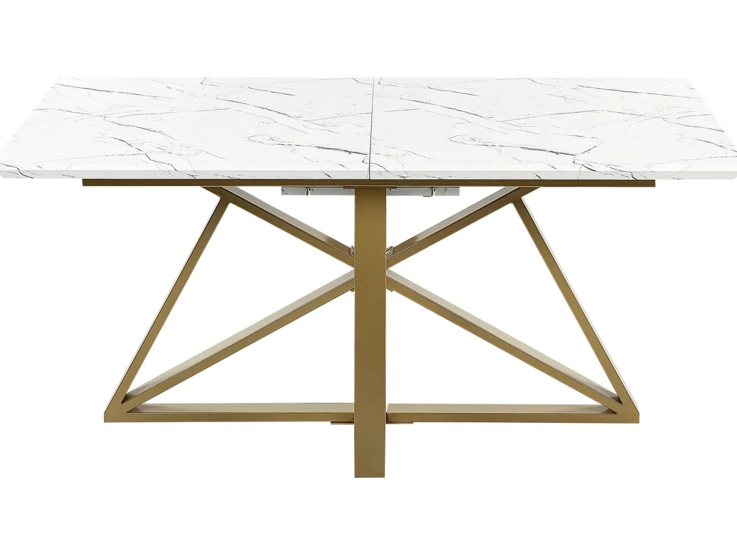 Spisebord med udtræk MAXIMUS Hvid marmor 160/200 cm 90 cm