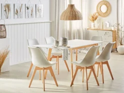 Spisebord med udtræk MEDIO Hvid 120/155 cm 80 cm