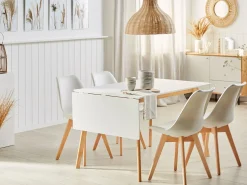 Spisebord med udtræk MEDIO Hvid 120/155 cm 80 cm
