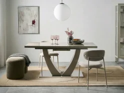 Spisebord med udtræk MERRAN Lys Beige 160/200 cm 90 cm