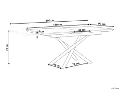 Spisebord med udtræk MOIRA Hvid 160/200 cm 90 cm