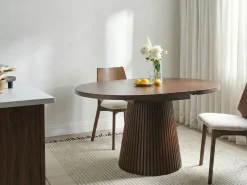 Spisebord med udtræk MOORE Mørk ask 120/160 cm 120 cm