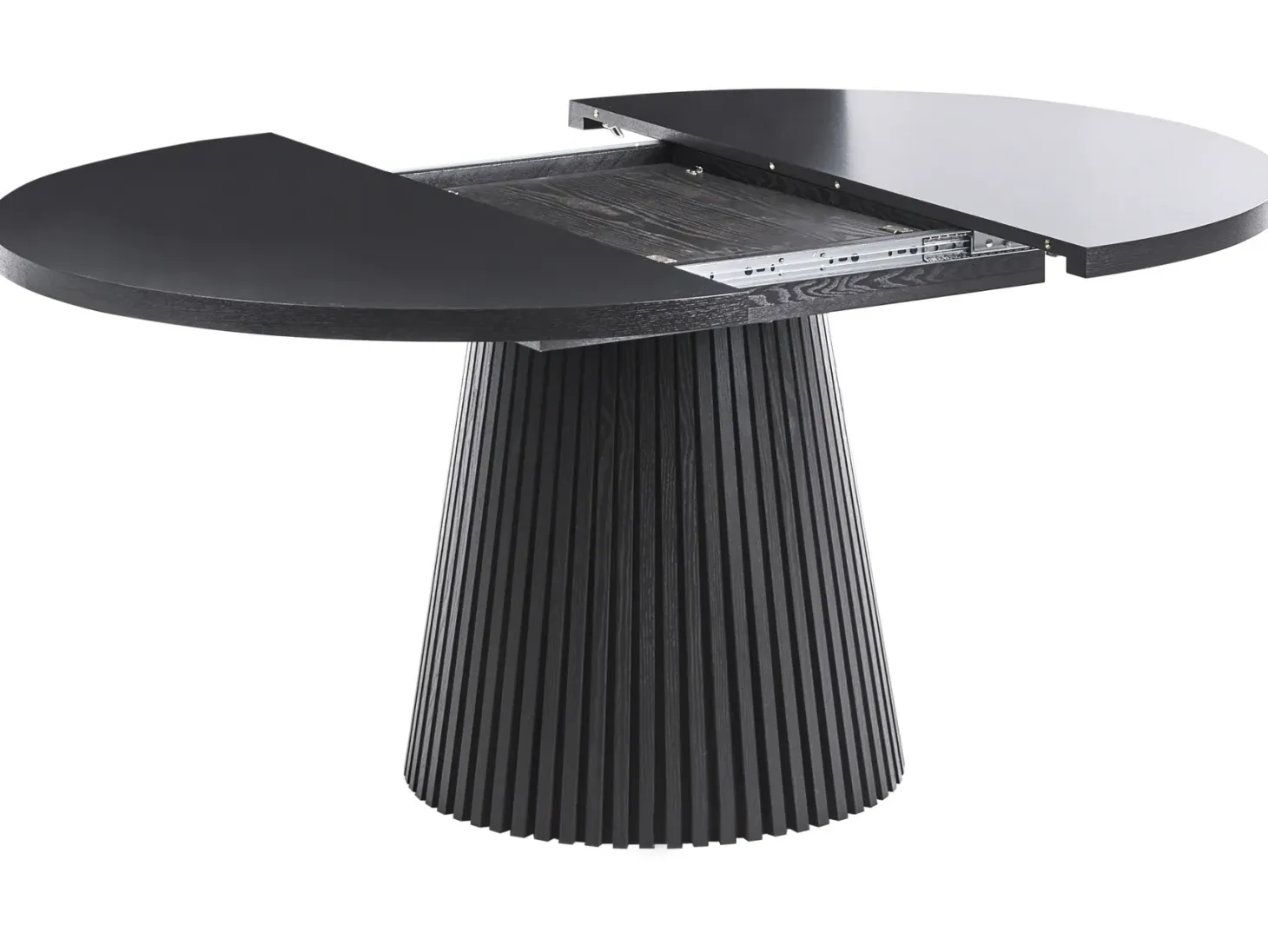 Spisebord med udtræk MOORE Sort asketræ 120/160 cm 120 cm