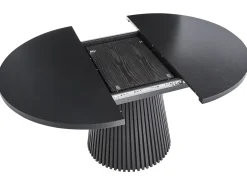 Spisebord med udtræk MOORE Sort asketræ 120/160 cm 120 cm