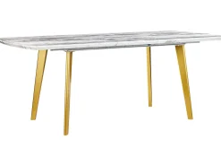 Spisebord med udtræk MOSBY Marmor/guld 160/200 cm 90 cm