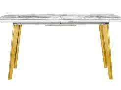 Spisebord med udtræk MOSBY Marmor/guld 160/200 cm 90 cm