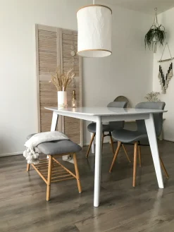 Spisebord med udtræk SANFORD Hvid 120/160 cm 80 cm