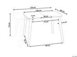 Spisebord med udtræk TOMS Mørkebrun 100/130 cm 80 cm