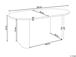 Spisebord MOBERLY Hvid 180 cm 90 cm