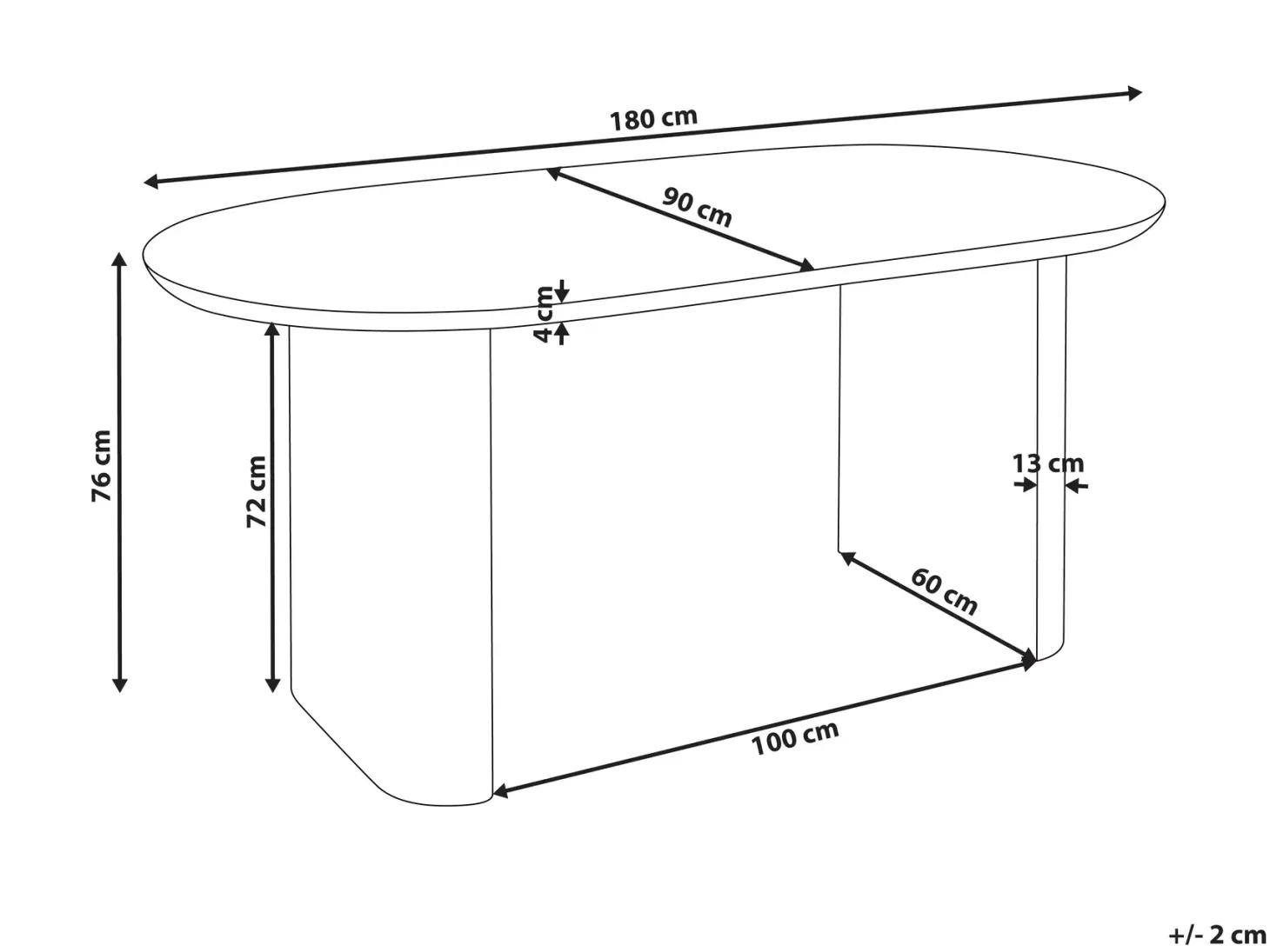 Spisebord MOBERLY Hvid 180 cm 90 cm
