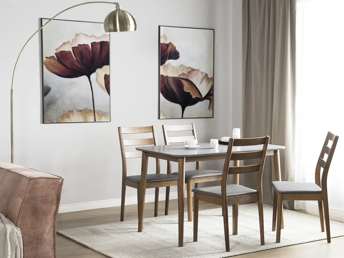 Spisebord MODESTO Grå 120 cm 80 cm Træ