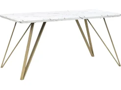 Spisebord MOLDEN Marmor/guld 150 cm 80 cm