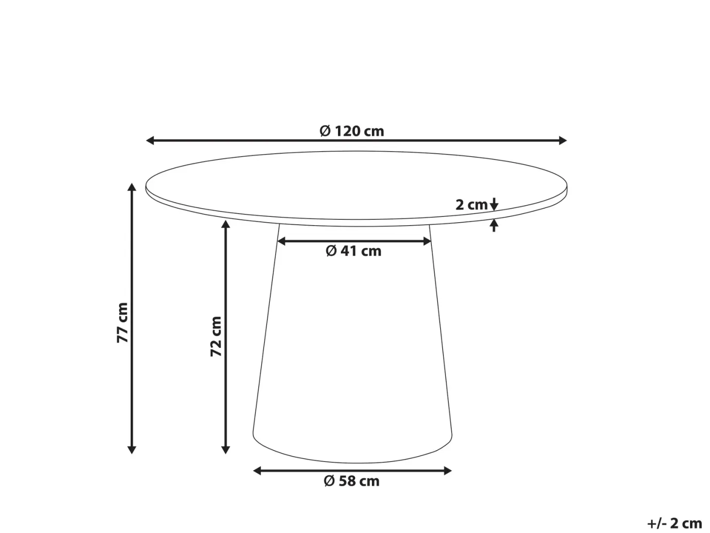 Spisebord OYEN Sort 120 cm 120 cm
