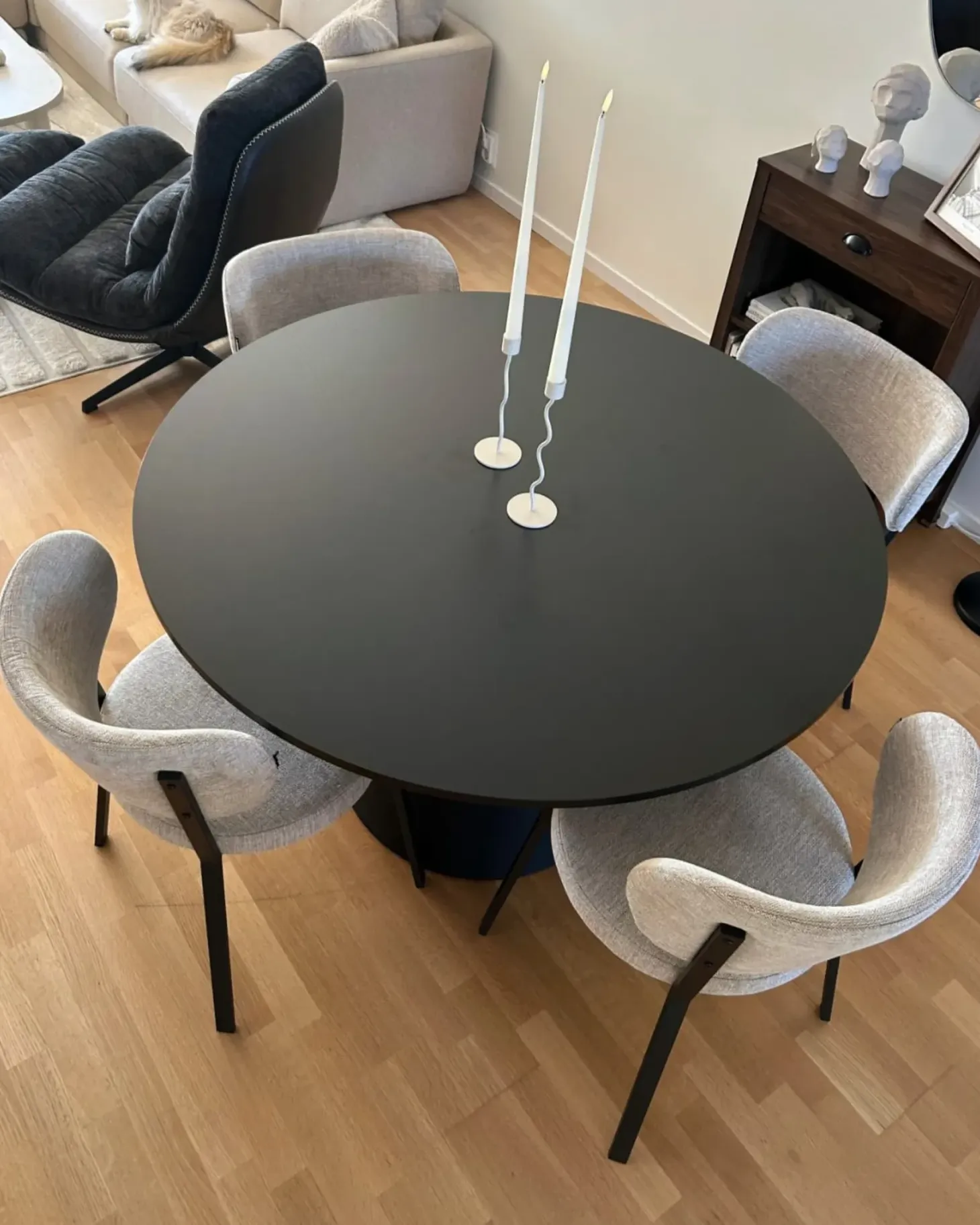 Spisebord OYEN Sort 120 cm 120 cm