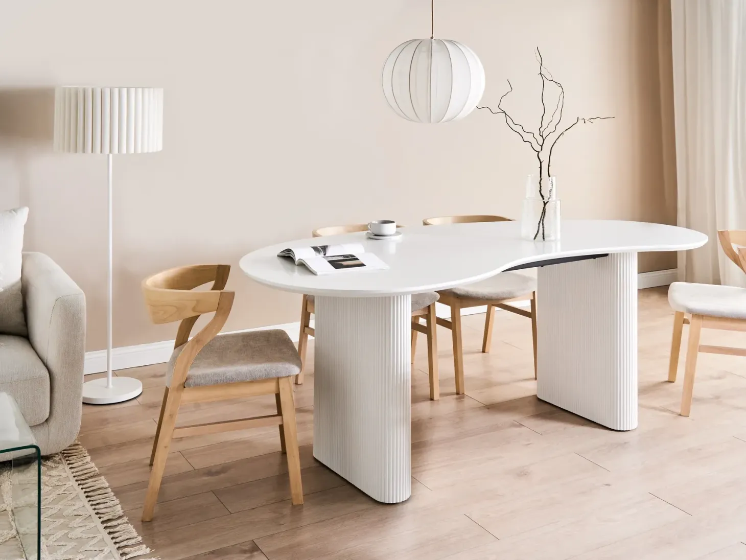 Spisebord PEERY Hvid 198 cm 93 cm
