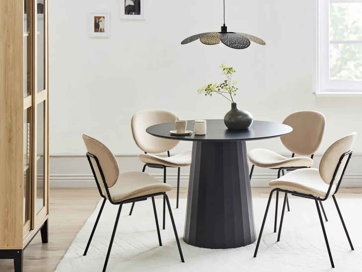 Spisebord PLATO Sort 100 cm 100 cm Metal