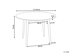 Spisebord RADAN Lysebrun 110 cm 110 cm