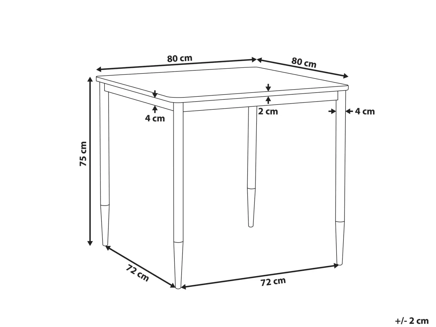 Spisebord SHALFORD Sort 80 cm 80 cm
