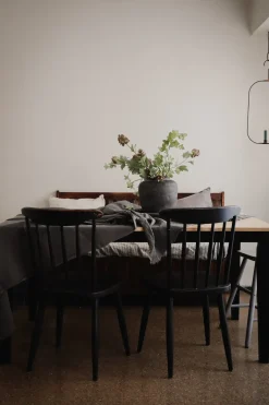 Spisebordssæt GEORGIA Træ Brun/sort 6 personers