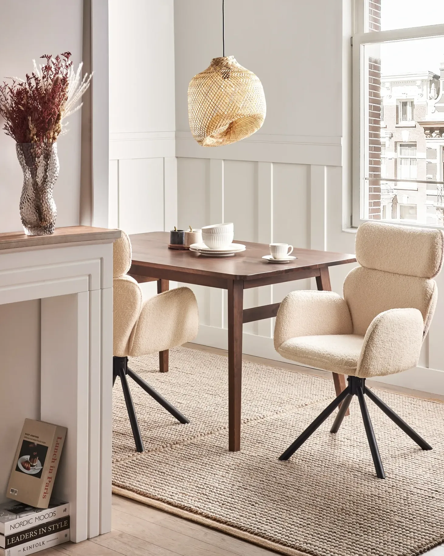 Spisebordsstol ALENE Boucle Lys Beige