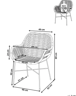 Spisebordsstol CANORA Rattan Naturlig