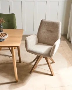 Spisebordsstol MOKENA Kunstlinned Beige