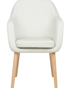 Spisebordsstol YORKVILLE II Velour Cremehvid
