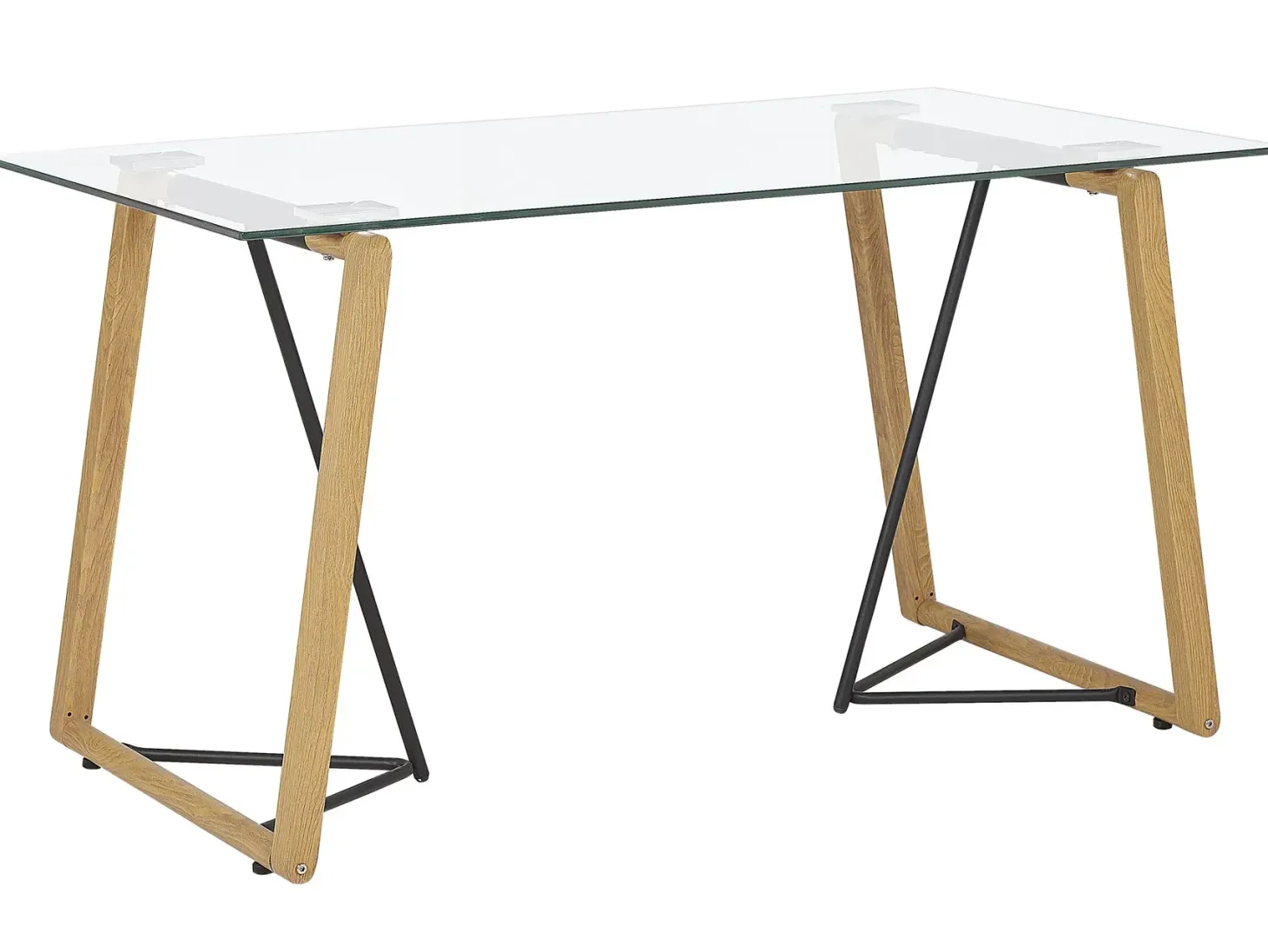 Spisebord TACOMA Lysebrun 140 cm 80 cm Hærdet glas