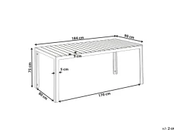 Spisebord til 8 COMO 184 cm 90 cm Beige