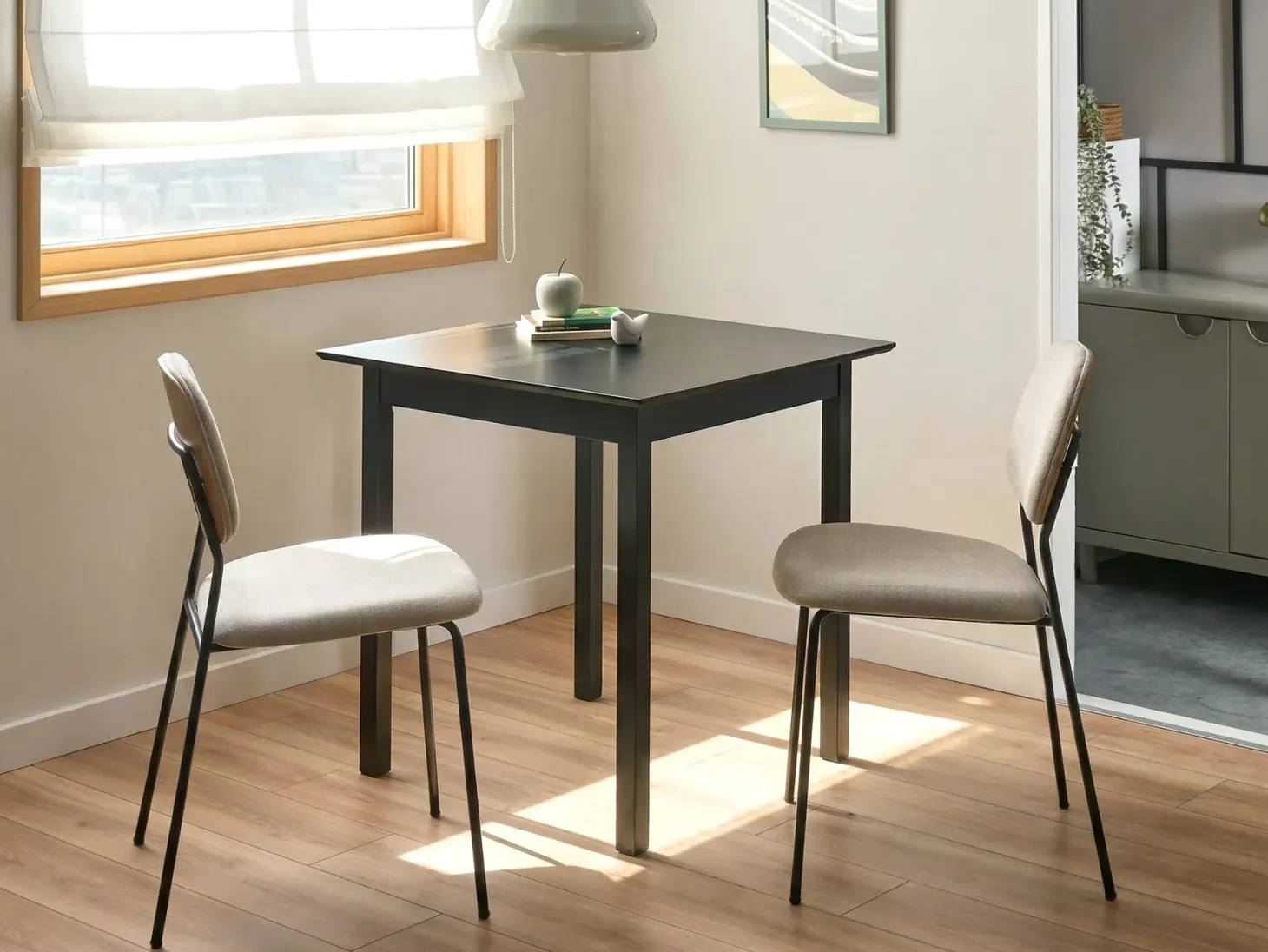 Spisebord VERITAS Sort 75 cm 75 cm Fyretræ